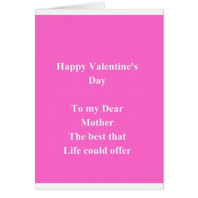 Cartão Dia de os namorados Mãe (Frente)