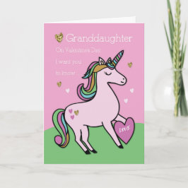 Cartão Dia de os namorados Magical Unicorn da neta