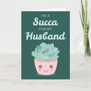 Cartão Dia de os namorados Meu Marido com Suculento de Ka