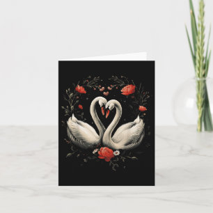 Cartão Dia de os namorados Swans Heart Romantic Casal Lov