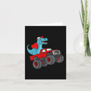 Cartão Dia de os namorados T Rex Monster Truck Toddler