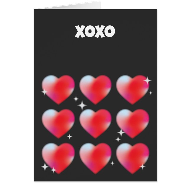 Cartão Dia de os namorados vermelho brilhante (Frente)