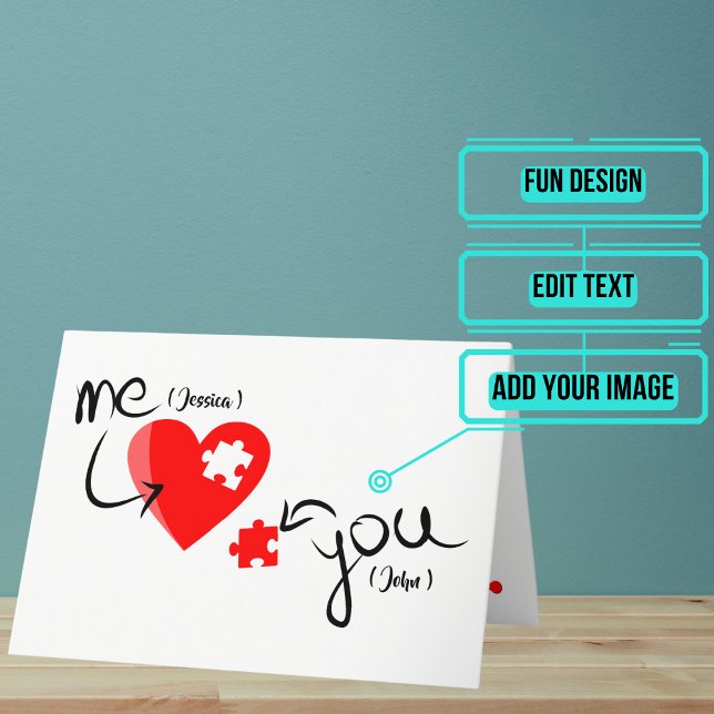 Cartão dia de os namorados "You Complete Me" (Want to send your Valentine a card that is unique to only the two of you? This is the card for you!)