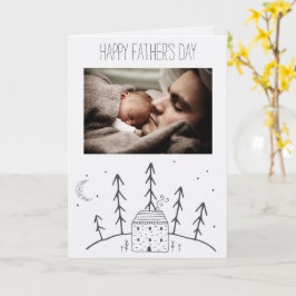 Cartão Dia de os pais da Lua de Forest Cabin com Foto