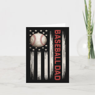 Cartão Dia de os pais De Bandeira Americano, Pai Baseball