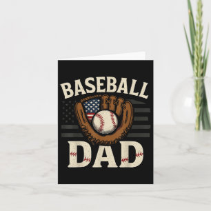 Cartão Dia de os pais de Baseball American Flag Men Boy