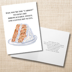 Cartão Dia de os pais de Bolo de Cenoura Aquarela
