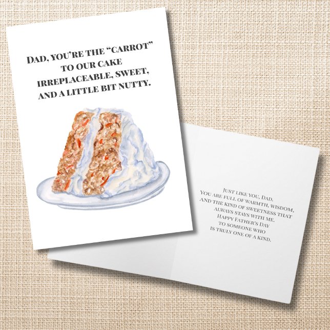 Cartão Dia de os pais de Bolo de Cenoura Aquarela (Criador carregado)