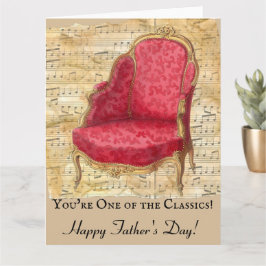 Cartão Dia de os pais de Cadeira Vitoriana de Música em F