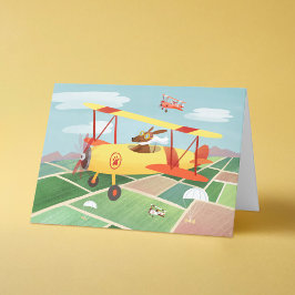 Cartão Dia de os pais de cães piloto de avião