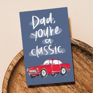 Cartão Dia de os pais de carro clássico