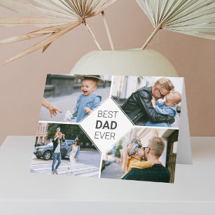 Cartão Dia de os pais de Colagem de Fotos Simples do Melh