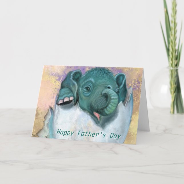 Cartão Dia de os pais De Elefante Para Bebê Que Ove (Frente)