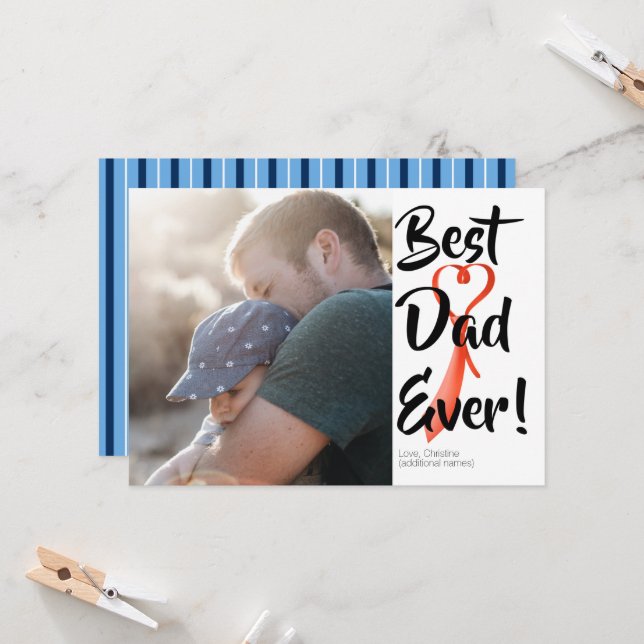 Cartão Dia de os pais de Fotografias Personalizado do Mel (Frente/Verso In Situ)