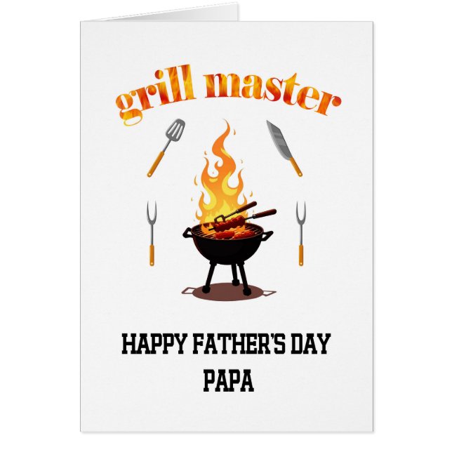 Cartão Dia de os pais de Grill Master Papa (Frente)