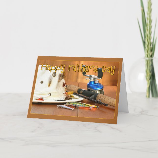 Cartão Dia de os pais de pesca (Frente)