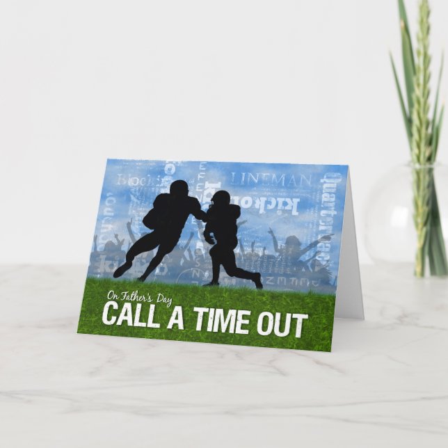 Cartão Dia de os pais de Tema de Esporte de Futebol (Frente)