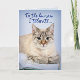 Cartão Dia de os pais Do Gato Para O Humano Eu Tolerei