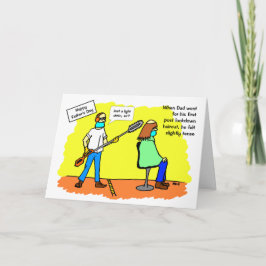 Cartão Dia de os pais Engraçado de Corte de Cabelo à Dist