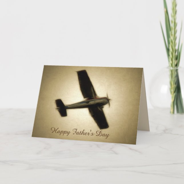 Cartão Dia de os pais Feliz - Avião Vintage (Frente)