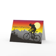 Dia de os pais Feliz da Bicicleta de Montanha Silh