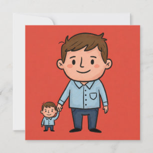 Cartão Dia de os pais Feliz de Bons Cartoons Padre e Filh