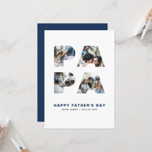 Cartão Dia de os pais Feliz de Colagem de Fotos do PAPA C