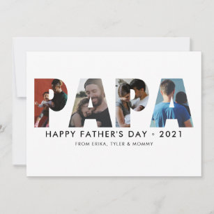 Cartão Dia de os pais Feliz de Colagem de Fotos do PAPA M