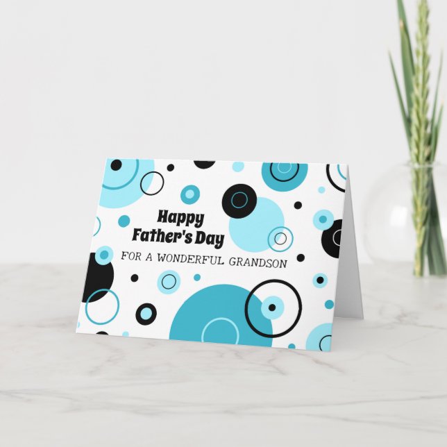 Cartão Dia de os pais Feliz do neto Retro (Frente)