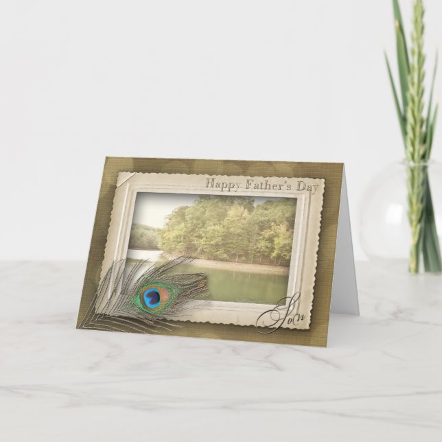 CARTÃO DIA DE OS PAIS FELIZ - FILHO - CENA DO LAGO DO (Frente)