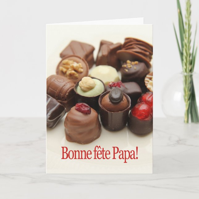 Cartão Dia de os pais Feliz Francês (Frente)