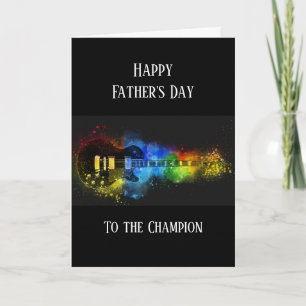 Cartão Dia de os pais Feliz Musical Guitarra