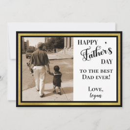 Cartão Dia de os pais feliz, preto e Dourado Art Deco