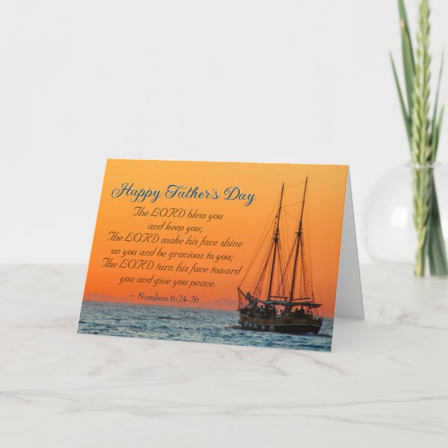 Cartão Dia de os pais Inspirador, O Senhor Te Abençoa (Frente)