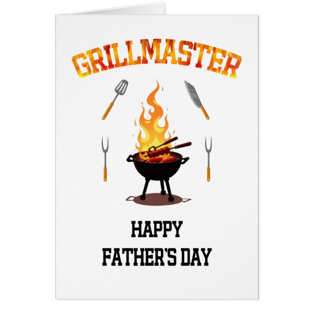 Cartão Dia de os pais mestre de grill (Frente)