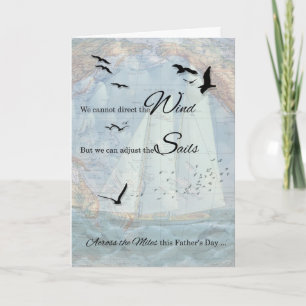 Cartão Dia de os pais no Tema Náutico Milhas