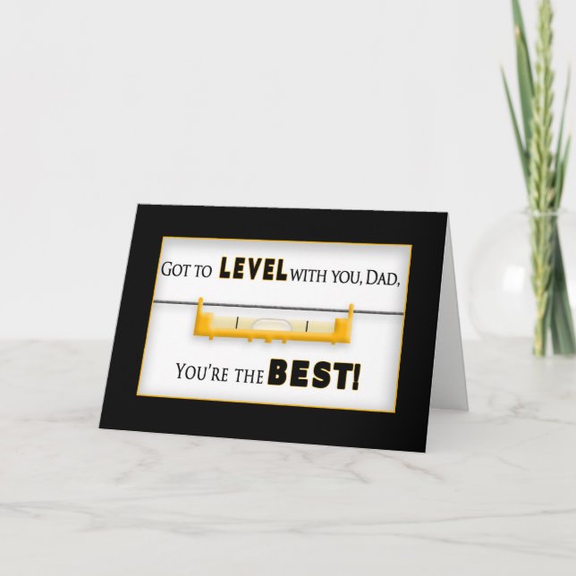 Cartão DIA DE OS PAIS - PAI - Ferramenta - Nível (Frente)