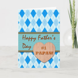 Cartão Dia de os pais para o #1 Papaw, Argyle Design