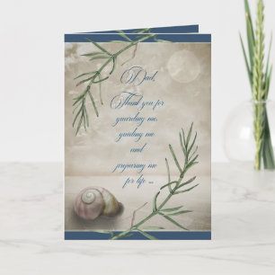 Cartão Dia de os pais para Pai Seashell na Praia