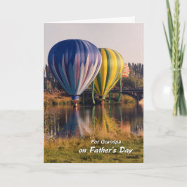 Cartão Dia de os pais para vovô Balões de Ar Quente Splas