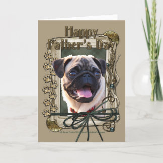 Cartão Dia de os pais - Peças de pedra - Pug