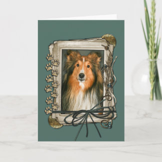 Cartão Dia de os pais - Peças Pedras - Sheltie