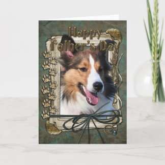Cartão Dia de os pais - Peças Pedras - Sheltie