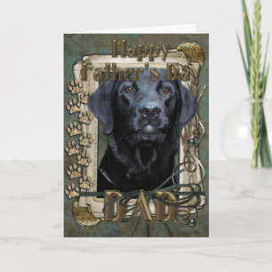 Cartão Dia de os pais - Pedras - Labrador - Preto - Gage