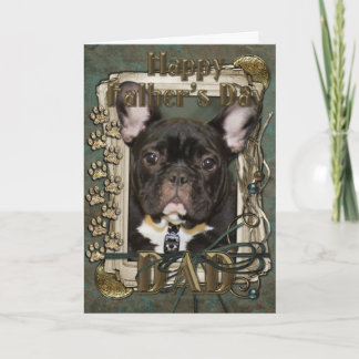 Cartão Dia de os pais - Pedras Pedras - Cachorro Francês