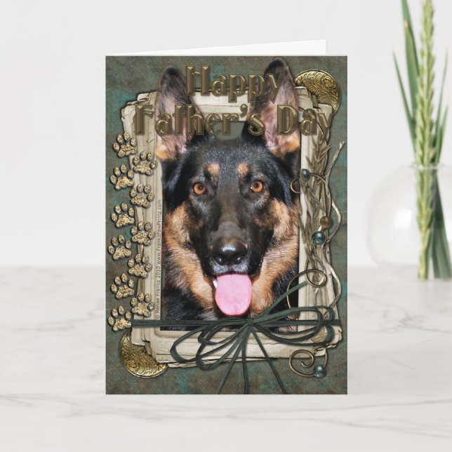 Cartão Dia de os pais - Pedras Pedras - German shepherd - (Frente)