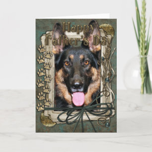 Cartão Dia de os pais - Pedras Pedras - German shepherd -