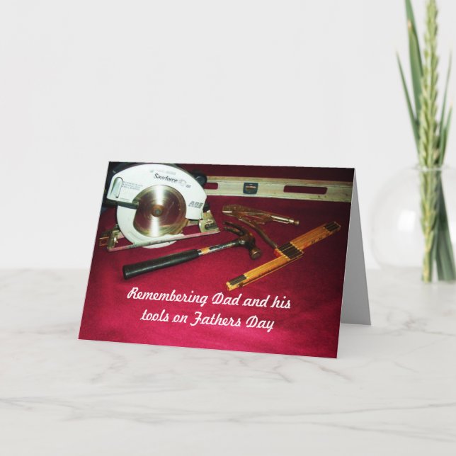 Cartão DIA DE OS PAIS, placa de FERRAMENTAS PAIS (Frente)