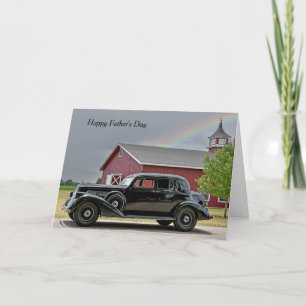 Cartão Dia de os pais Vintage Black Car