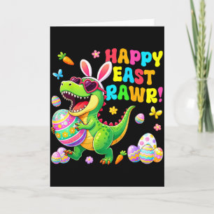Cartão Dia de Páscoa Dinossauro Divertido Feliz Eastrawr